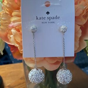 Kate Spade Silver Glitter Ball Earrings